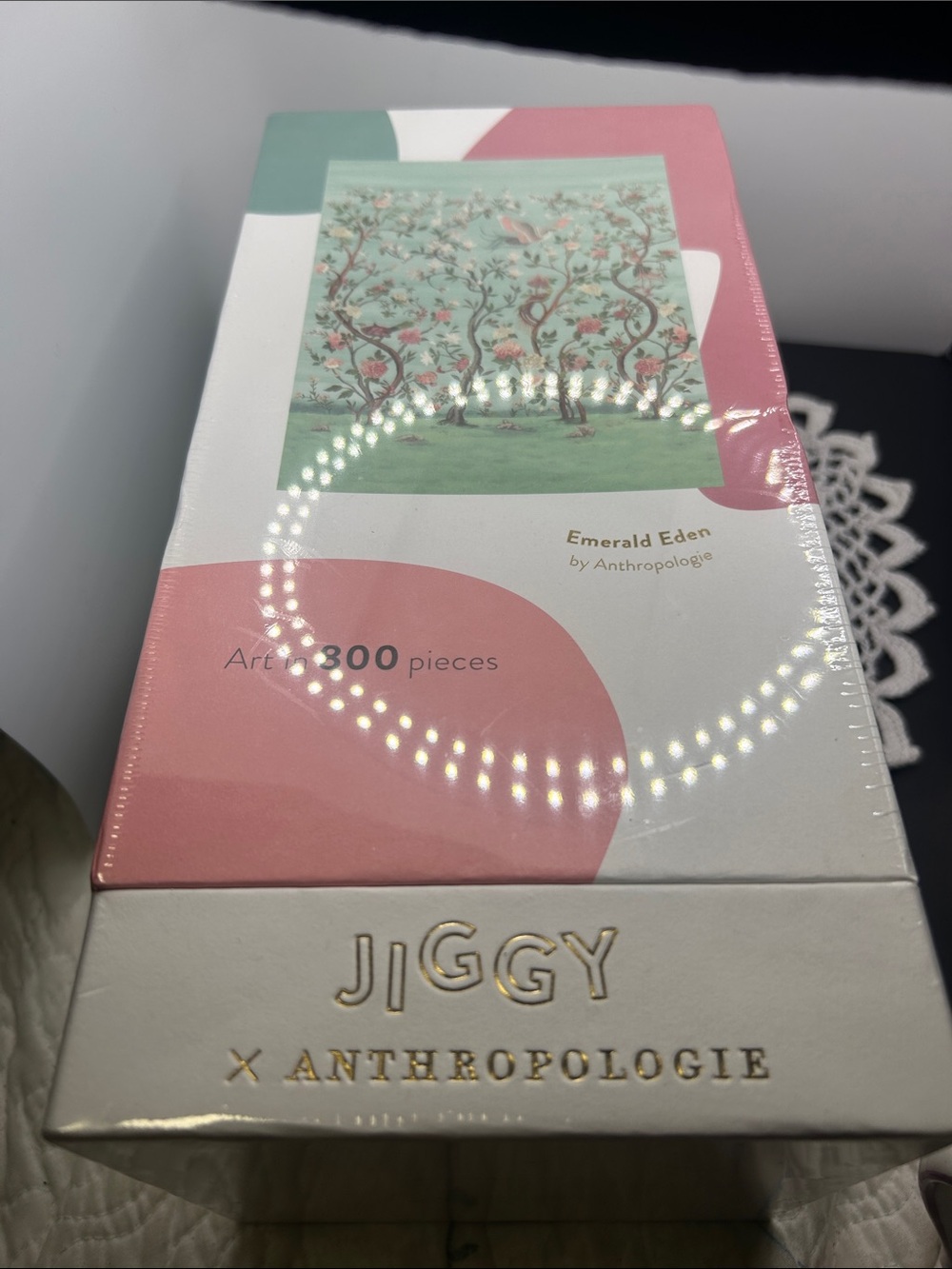 Anthropologie Emerald Eden 800-Piece Puzzle in Mint Green and Pink